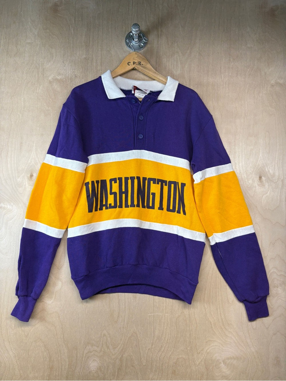 Nutmeg Mills University of Washington Huskies Purple & Gold Rugby Sweatshirt